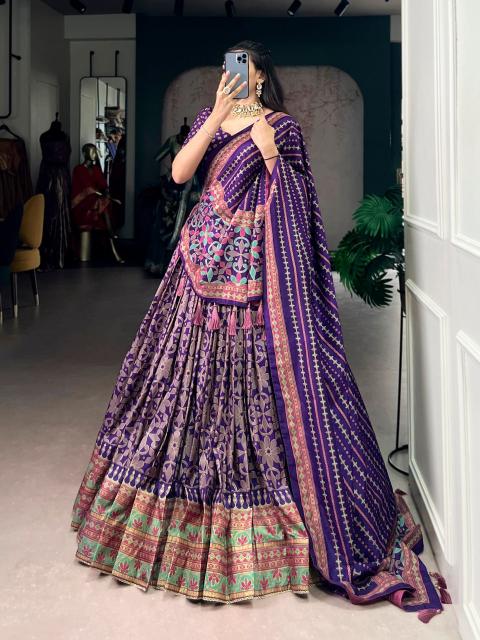 Artriddhs Dola silk D NO DEGITAL 24 Purple Online lehengha choli wholesale supplier in India