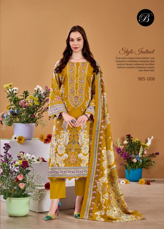 Belliza naira vol-145 wholesale embroidered dress material 