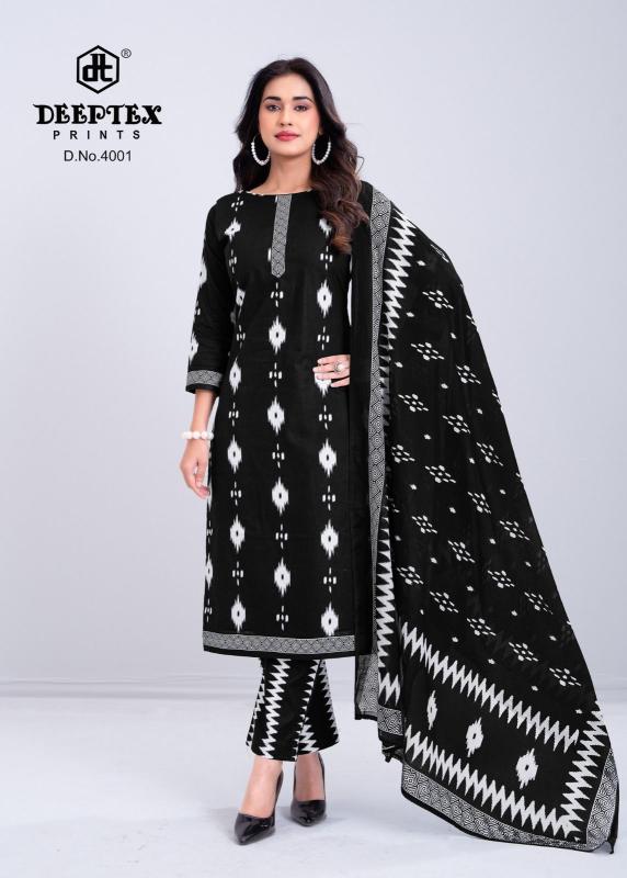 Deeptex aaliza black & white vol-4 ladies dress material wholesalers in dadar 
