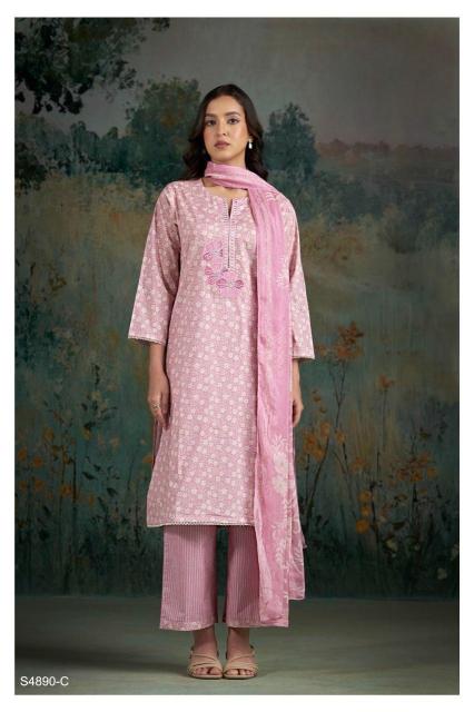 Ganga babina 4890 handloom cotton dress materials wholesale per meter 