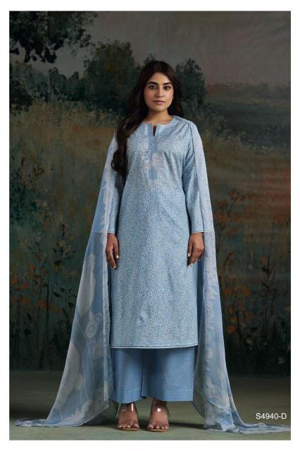 Ganga darvikaa 4940 lucknowi dress material wholesale 