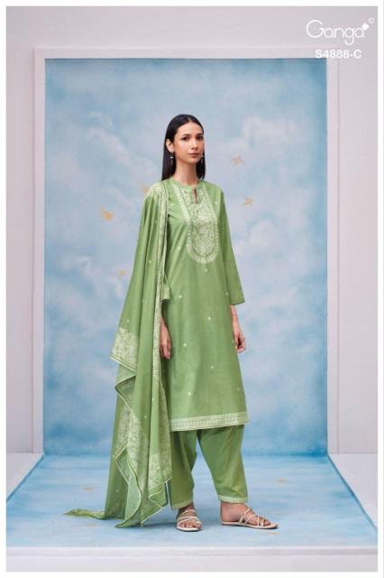 Ganga driyara 4888 cotton dress material wholesalers 