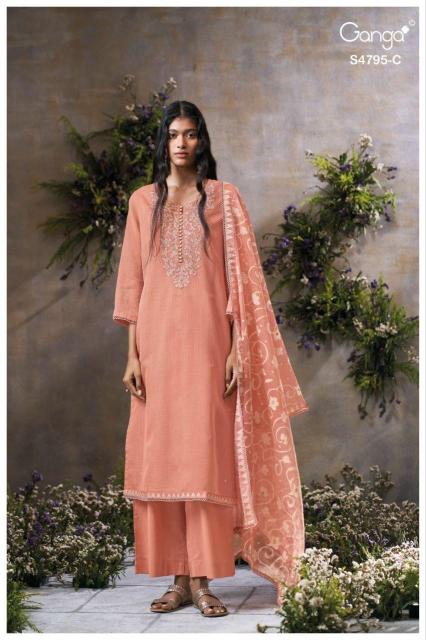 Ganga dusnea 4795 dress materials wholesale 