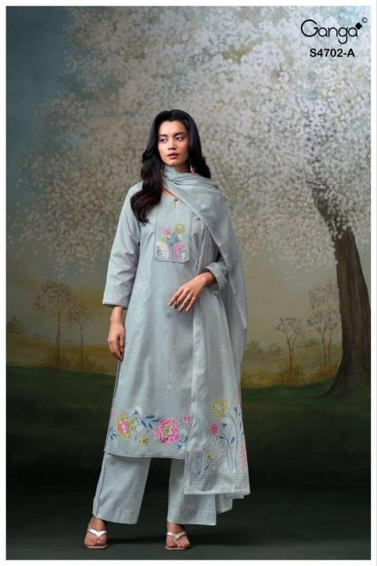 Ganga garvika 4702 ladies online wholesale dress material 
