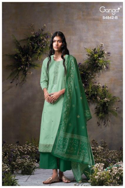 Ganga jazira 4842 cotton dress material wholesale 