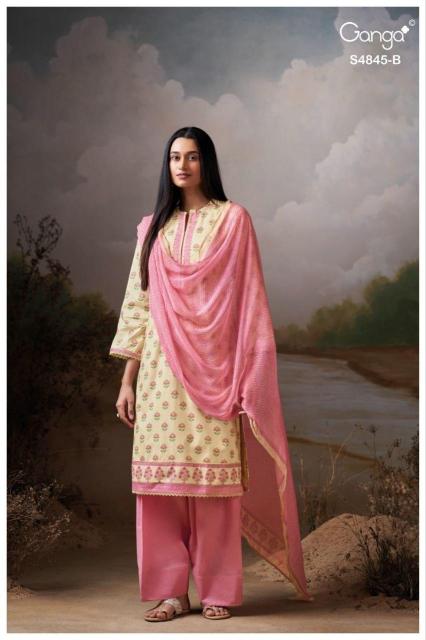 Ganga junoira 4845 cotton dress material wholesaler kolkata 