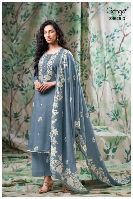 Ganga kynna 4625 heavy work bridal dress material at wholesale price 