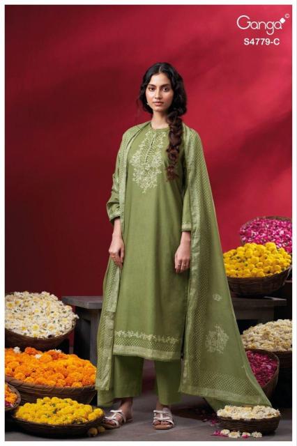 Ganga mivana 4779 cotton dress materials wholesale dealers 