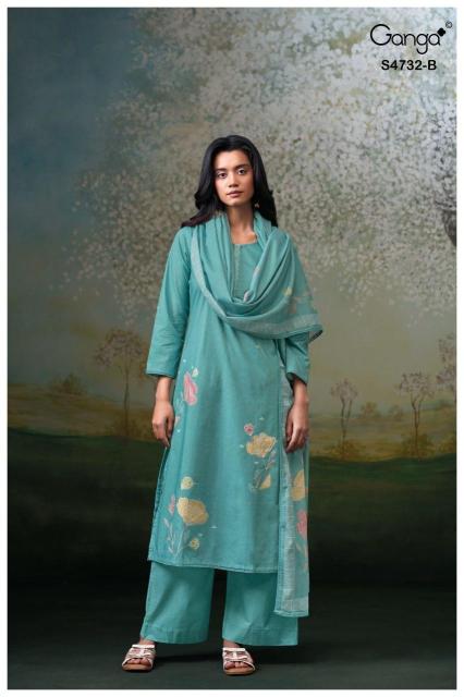 Ganga mivelle 4732 rajasthani dress material wholesale markets 