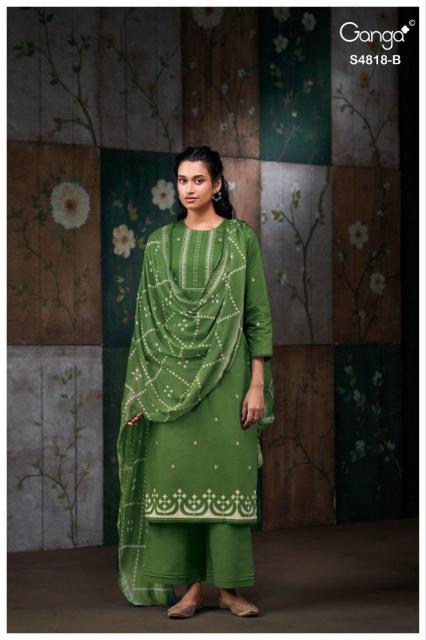 Ganga nayanshi 4818 wholesale pashmina fabrics dress material 
