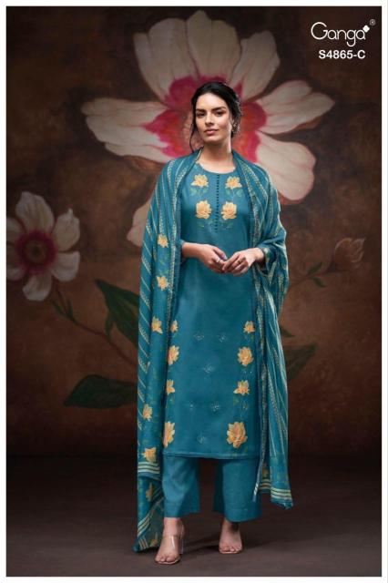 Ganga pratika 4865 outlook cotton dress materials wholesalers 