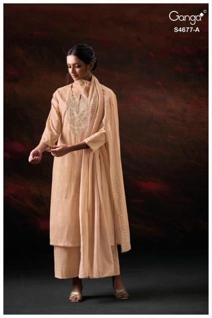 Ganga prishael 4677 mumbai white dress material wholesale market 