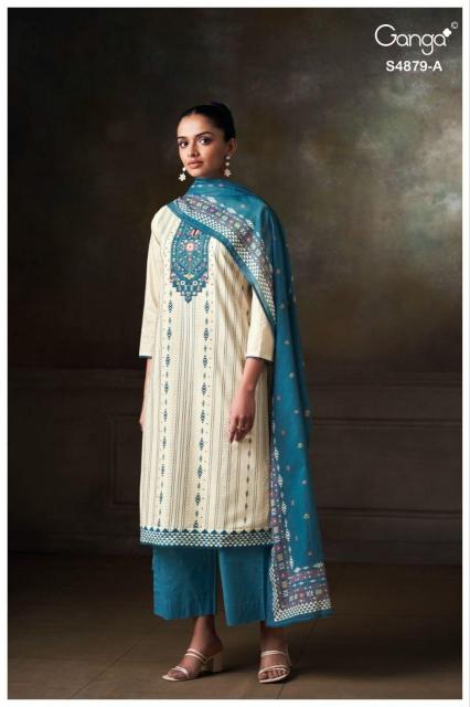 Ganga pryael 4879 cotton dress materials wholesale hyderabad 