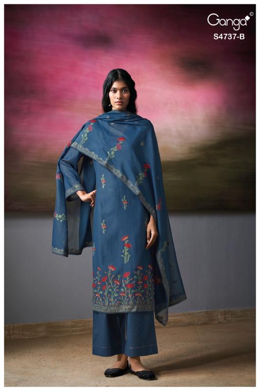 Ganga qirisha 4737 dress material at wholesale price catalogue suppliers 