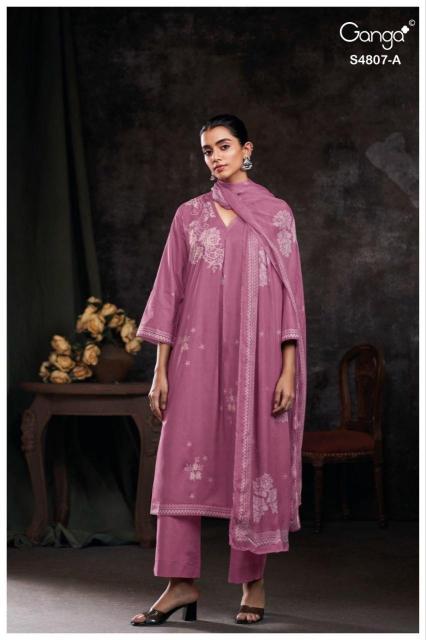 Ganga rishvya 4807 catalogue dress materials wholesale online 