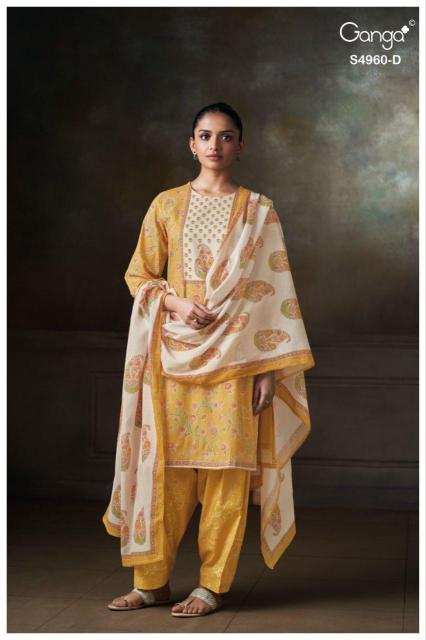Ganga tersia 4960 dress material wholesale dealer in chickpet bangalore 