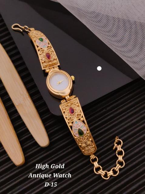 High gold antique watch D 15 Cheap artificial jwellery online