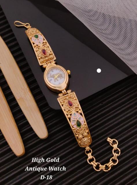 High gold antique watch D 18 Fashion jwellery wholesale market Ahmedabad