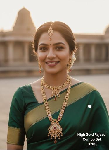 High gold rajvadi combo set D 105 Cheap artificial jewellery in Kolkata