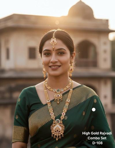 High gold rajvadi combo set D 108 Kolkata wholesale jewellery market