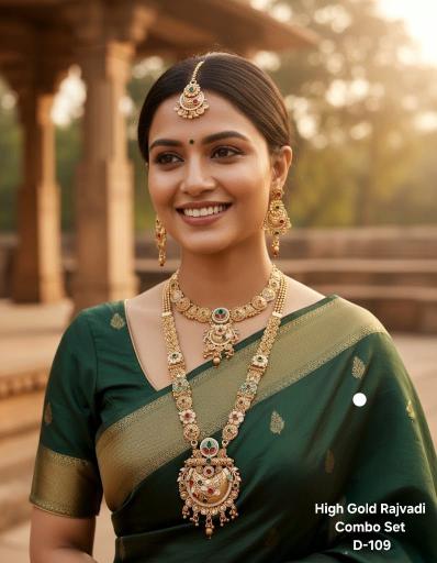 High gold rajvadi combo set D 109 Imitation jewellery in Kolkata