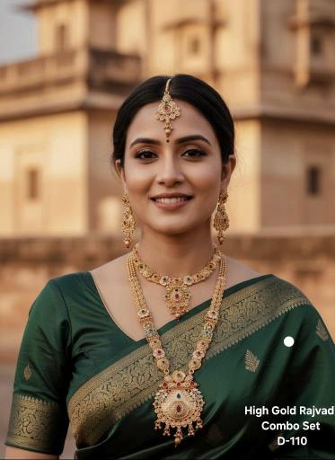 High gold rajvadi combo set D 110 Fashion jewellery in Kolkata