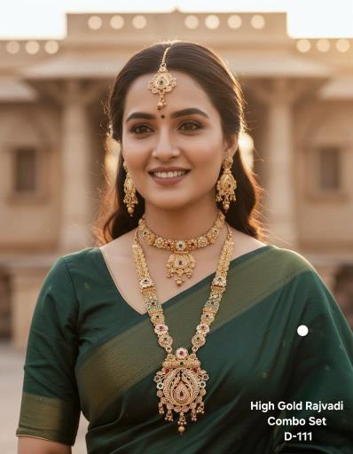 High gold rajvadi combo set D 111 Traditional jewellery in Kolkata