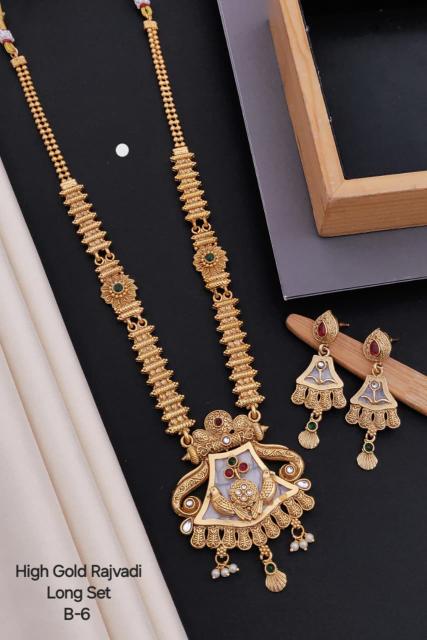 High gold rajvadi long set B 6 Affordable artificial jewellery in Bangalore