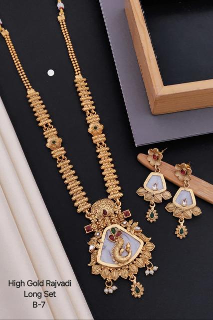 High gold rajvadi long set B 7 Fashion jewelery suppliers in Bangalore