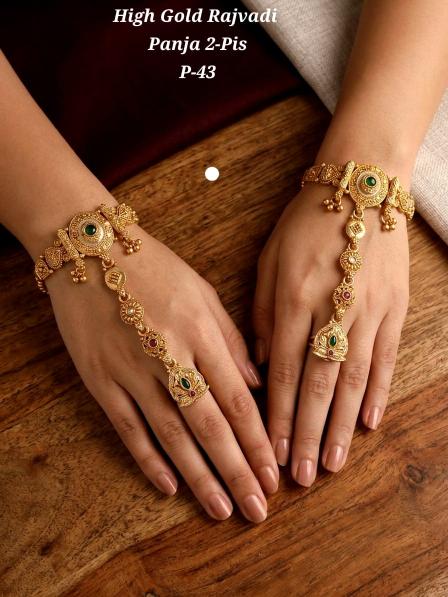 High gold rajvadi panja p 43 Costume jewellery wholesale Delhi