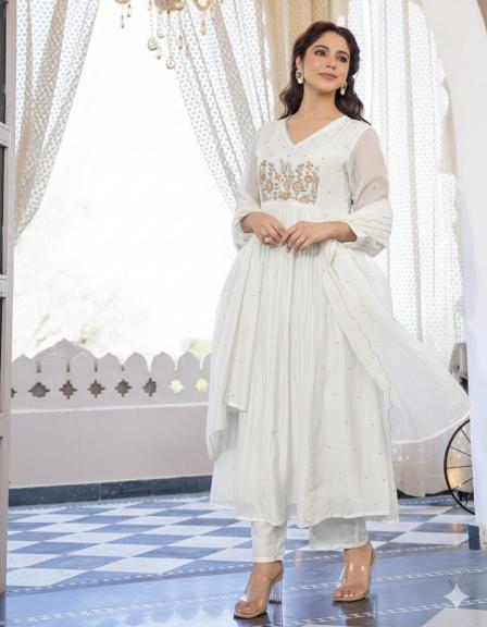 Jaipuri anarkali 3pcs wholesale kurti in surat market 
