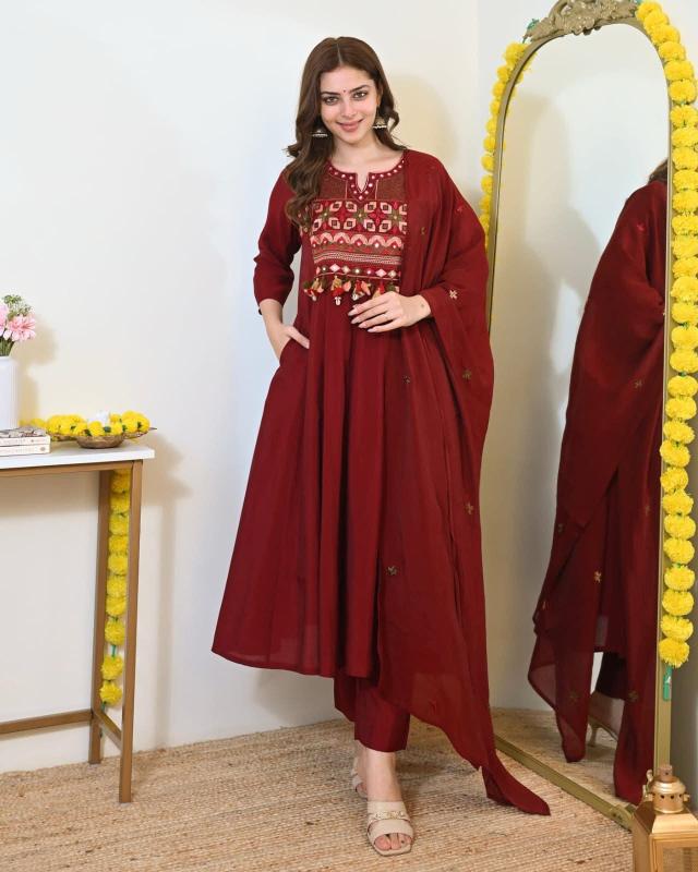 Jaipuri anarkali 3pcs wholesale kurti market kolkata