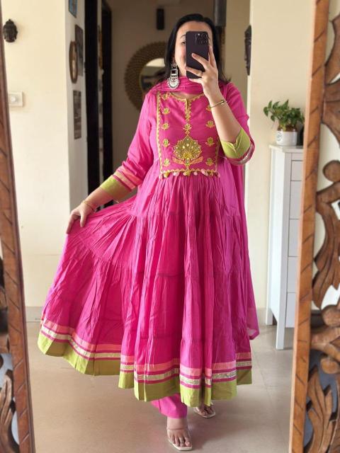Jaipuri anarkali 3pcs wholesale kurti markets in mumbai 