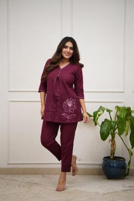 Jaipuri purplr coord set women clothing wholesalers