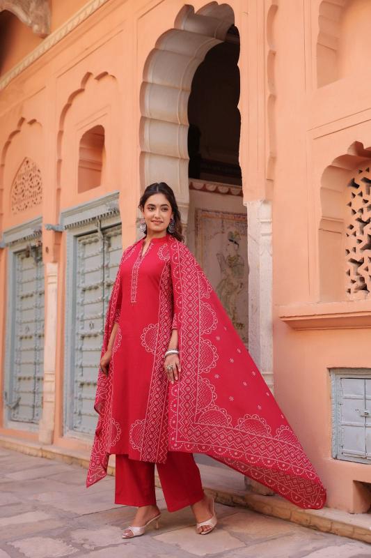 Janni cotton 3pcs wholesale kurtis by surati fabric 