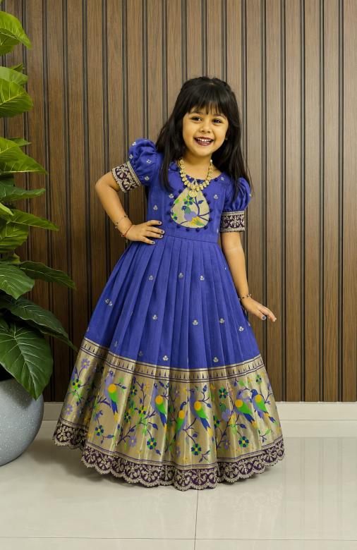 kids gown heavy crape Kids wear exporters