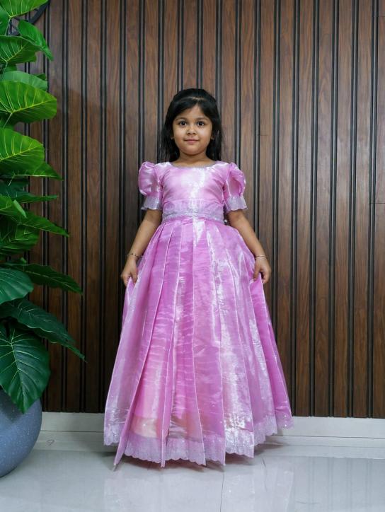 kids gown  jimmy choo silk Pink Children winter wear distributor