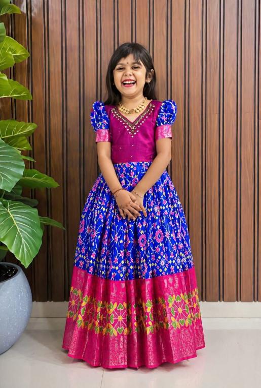 kids gown kanjivaram silk Children clothing wholesale market in Ahmedabad