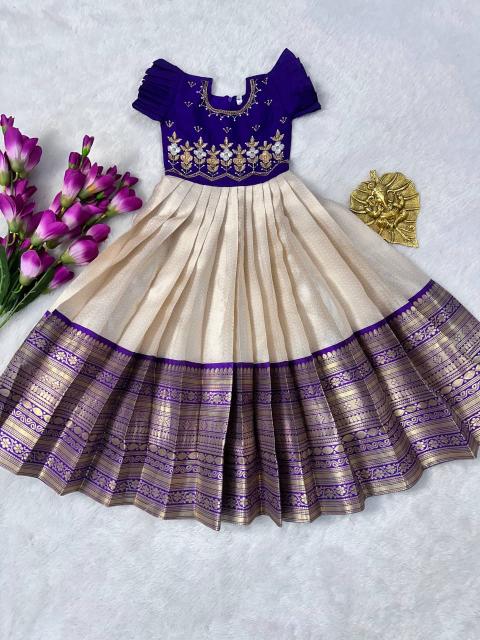 Kids gown silk White Kids designer wear in Delhi