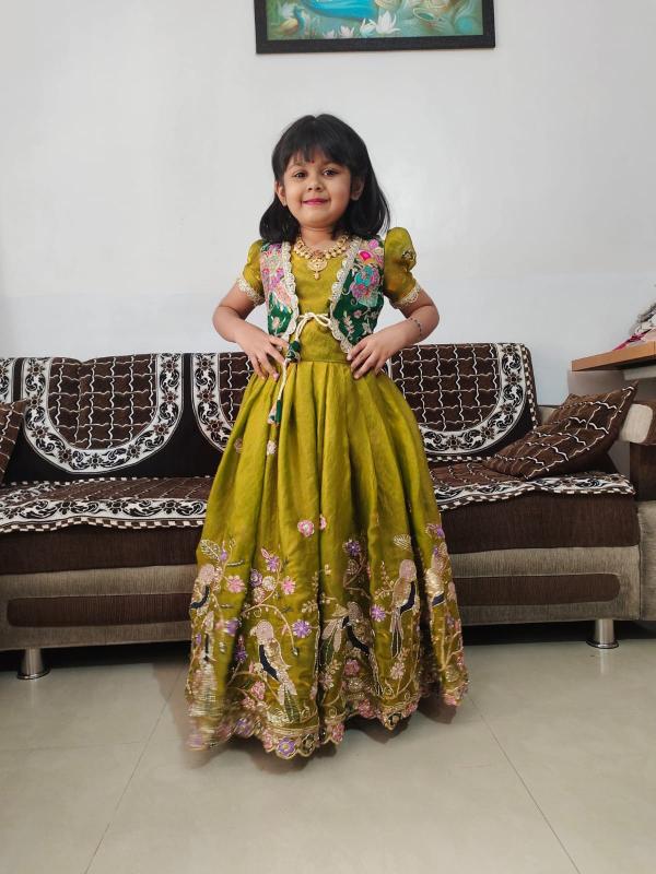 kids koti gown silk Yellow Children wear distributor in Kolkata