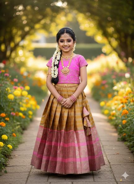 kids lehenga lichi silk Pink Ahmedabad wholesale kids clothing market