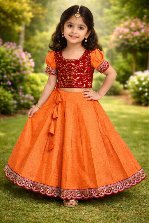 kids lehenga silk Affordable children wear in Kolkata