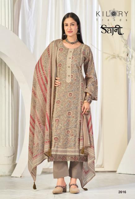 Kilory sajni cotton mirroe n zardosi work dress materials at wholesale price 