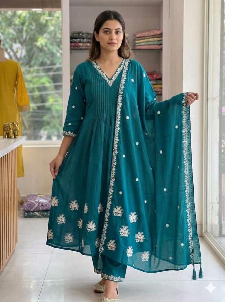 Krunique anarkali 3pcs wholesale embroidery work kurtis