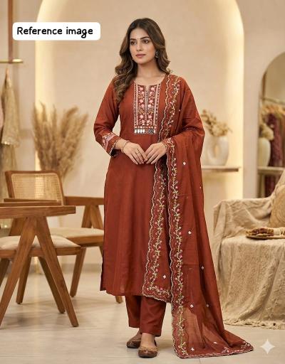 Krunique anarkali 3pcs wholesale kurti dealar in ahmedabad 