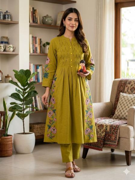 Krunique long a-line round wholesale kurti  