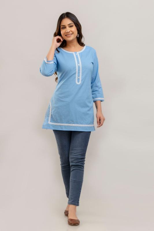 Krunique short tops wholesale cotton kurtis catalog 