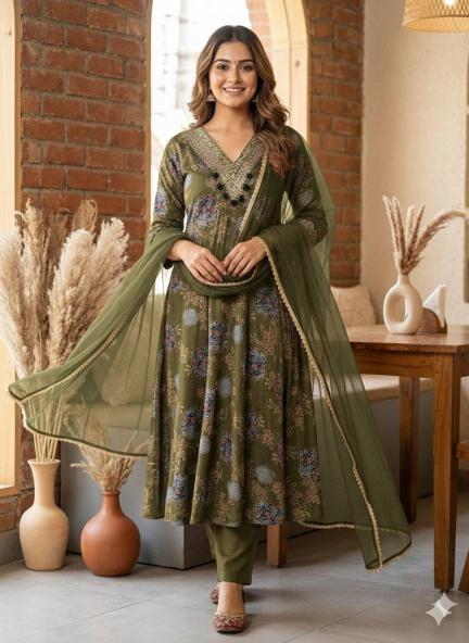 Krunique v neck anarkali wholesale gown style kurti 