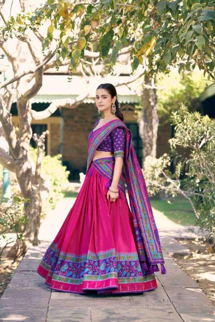 LNB 1255 Tasar Silk PNK Lehenga choli wholesale market in Surat