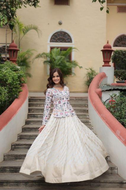 LW 7127 Viscose Jequard Designer lehenga choli